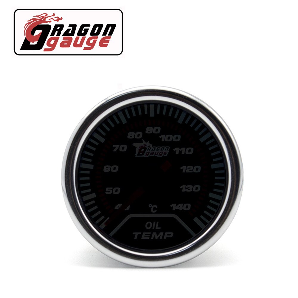 「DRAGON」 52mm Oil Temperature Gauge Oil Temperature Meter 40~140℃ With Oil Temperature Sensor Car Gauge Fit for 12V Car