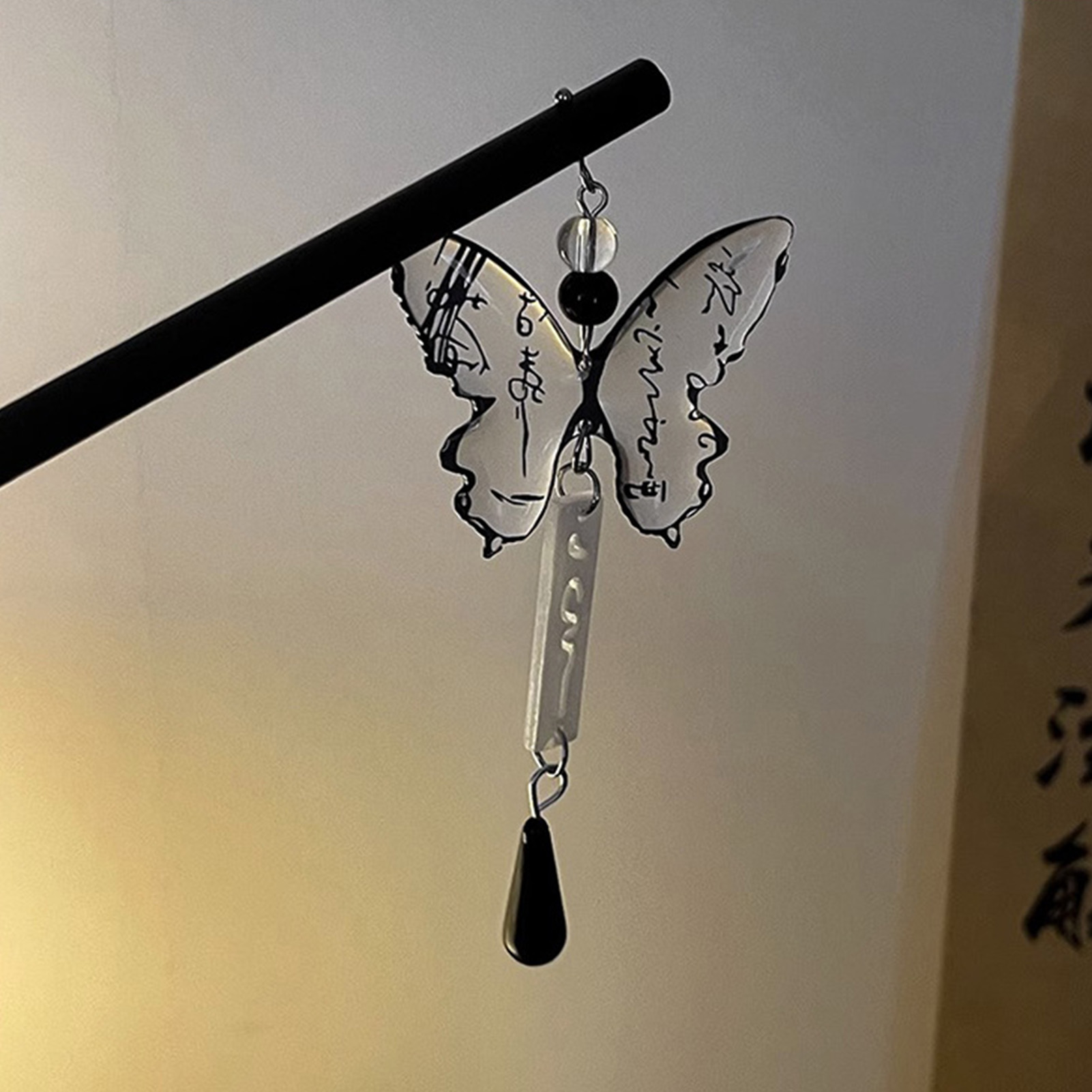 Palillos de pelo de madera de estilo chino Vintage para mujeres y niñas, horquilla con borla de Luna, Clip para el pelo, tocado Hanfu, joyería, accesorios para el cabello: Rodio plateado