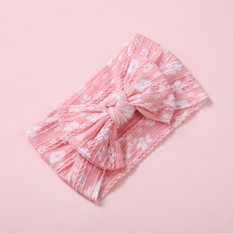 Fascia per bambini Nylon ragazze stampa floreale copricapo treccia bambini turbante elastico cavo accessori per capelli per neonati fascia per capelli morbida: 7