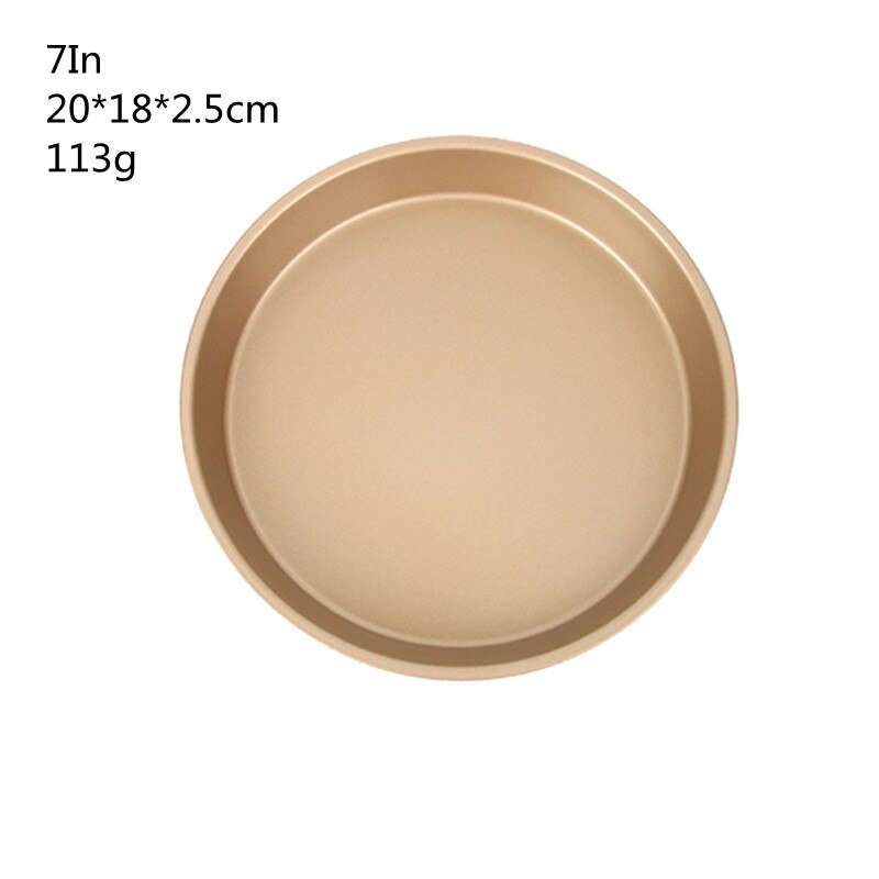 6/8/9/10 Inch Carbon Steel Non-stick Kitchen Round Pizza Plate Pizza Deep Dish Cake Mold Baking Pan Tool Mould Accessories: 7Inch-Gold