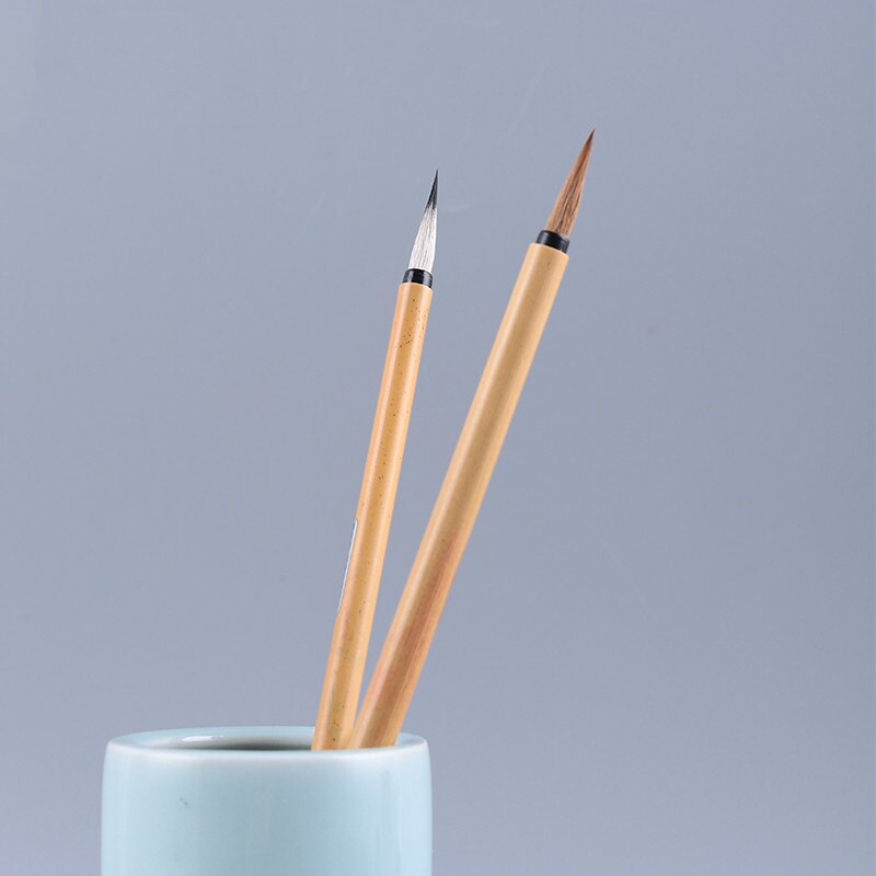 Juego de pinceles de caligrafía, pincel de pelo de comadreja para principiantes, pincel pintado a mano, pintura de paisaje chino, flores y pájaros