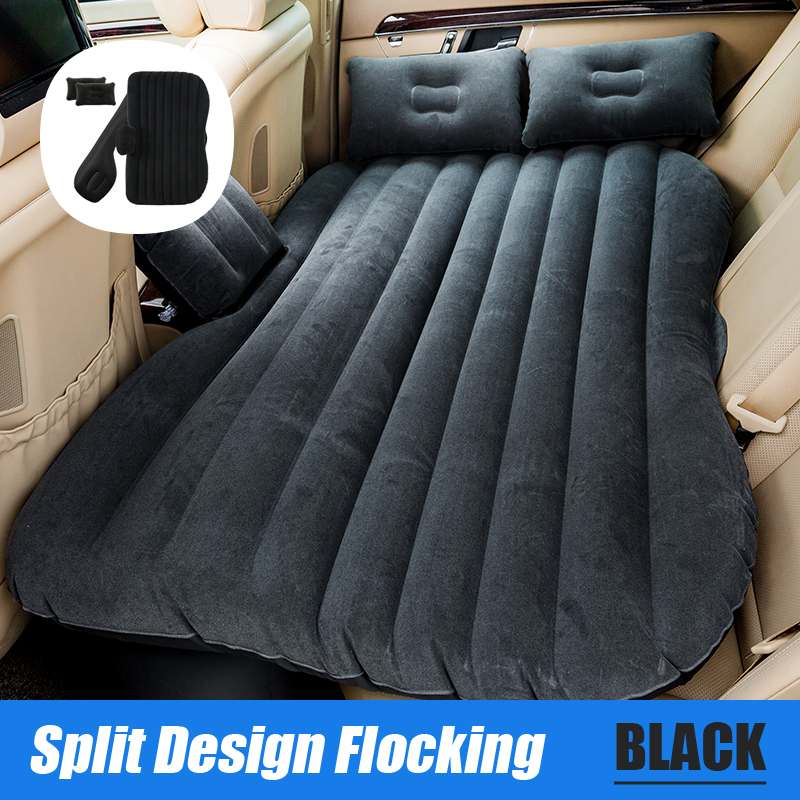 Auto Opblaasbare Bed Multifunctionele Reizen Bed Auto Matras Pvc + Stroomden Auto Bed Auto Accessoires: Black