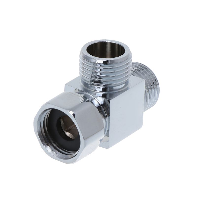 1/2 "laiton Chrome 3 voies déviateur tuyau raccord Tee T forme adaptateur bain connecteur
