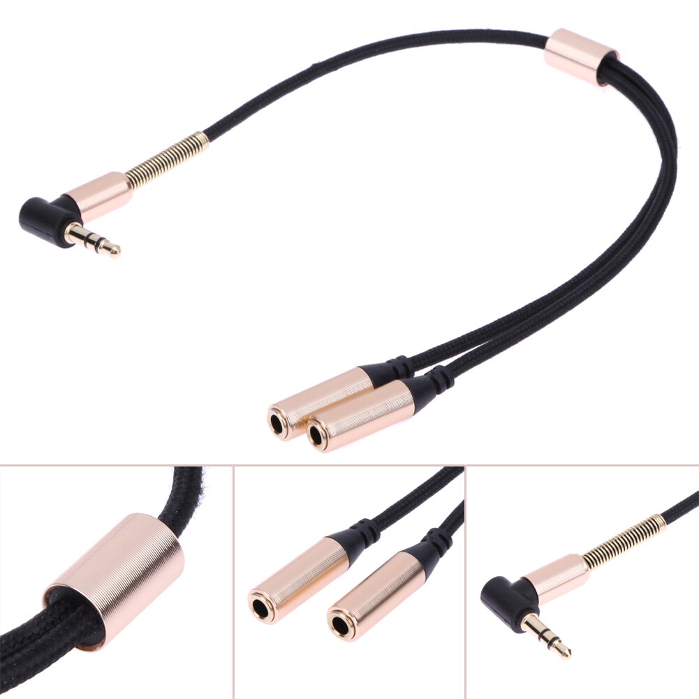 3.5Mm Male Naar 2 Vrouwelijke Jack Plug Y Splitter Audio Stereo Extension Oortelefoon Hoofdtelefoon Kabel Connectors Splitting Adapter Kabel