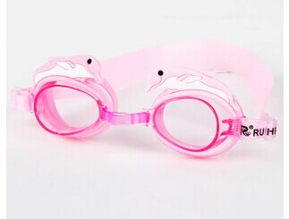 Gafas de natación profesionales para niños, lentes de dibujos animados, Delfín, antivaho, impermeables, para natación: Pink Dolphin