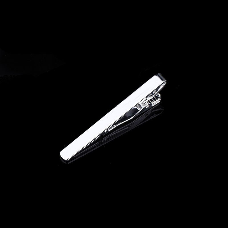 Stijlvolle Koperen Mannen Zakelijke Zwarte Metalen Dasspeld Clips Eenvoudige Dasspeld Prachtige Bruiloft Mode Sieraden Accessoires Tie Pin Bar: Silver