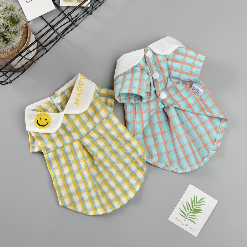 Camisa a cuadros para perro, ropa para cachorros, perros pequeños y medianos, ropa para mascotas, ropa bonita para perros y gatos, trajes de chaleco