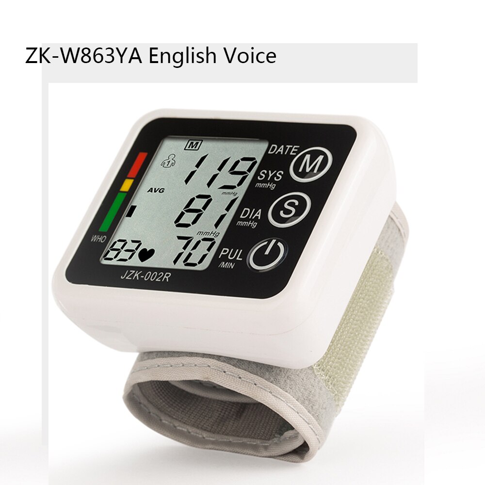 Automatic Digital Sphygmomanometer Electronic Accurate Smart English Voice Arm Blood Pressure Monitor Tonometer: L