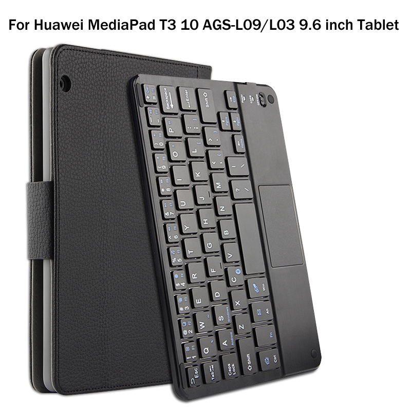Étui pour huawei MediaPad T3 10 AGS-L09/L03 9.6 pouces tablette magnétiquement détachable ABS étui pour clavier bluetooth couverture