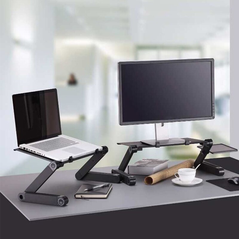 Verstelbare ergonomische draagbare tv-bedtafel, laptoptafel, laptopstandaard, laptoptafel, bureaustandaard met muismat