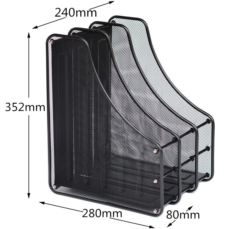 Magazine File Paper Letter Holder Desk Book Organizer Document Rack Brochure Filling Storage Office Stationery Bookends Metal: Default Title