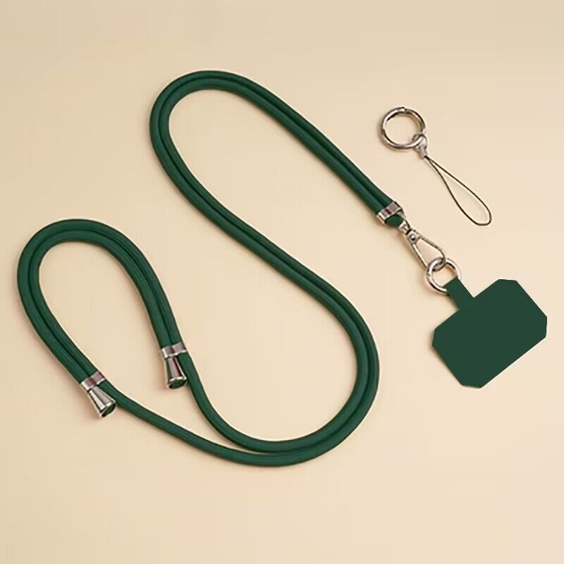 Universele crossbody telefoonkoord met clip, verstelbare lange nekband, anti-verlies hangkoord voor mobiele telefoon, reizen, werk, dagelijks gebruik: WIT
