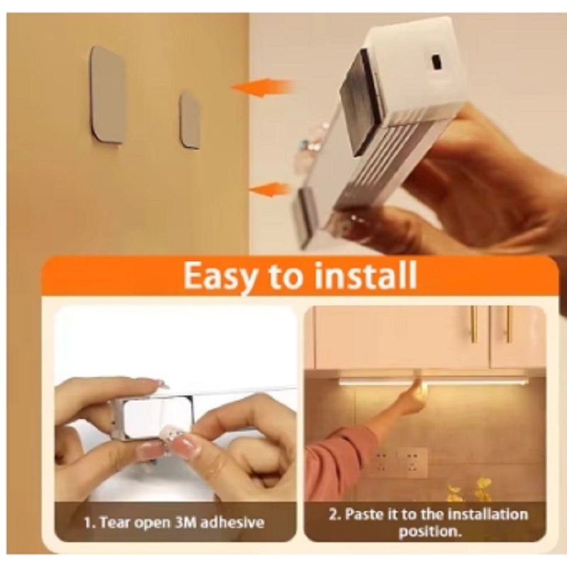 Led sensor de movimento luz sem fio led night light tipo c recarregável luz armário guarda-roupa lâmpada escada backlight para cozinha