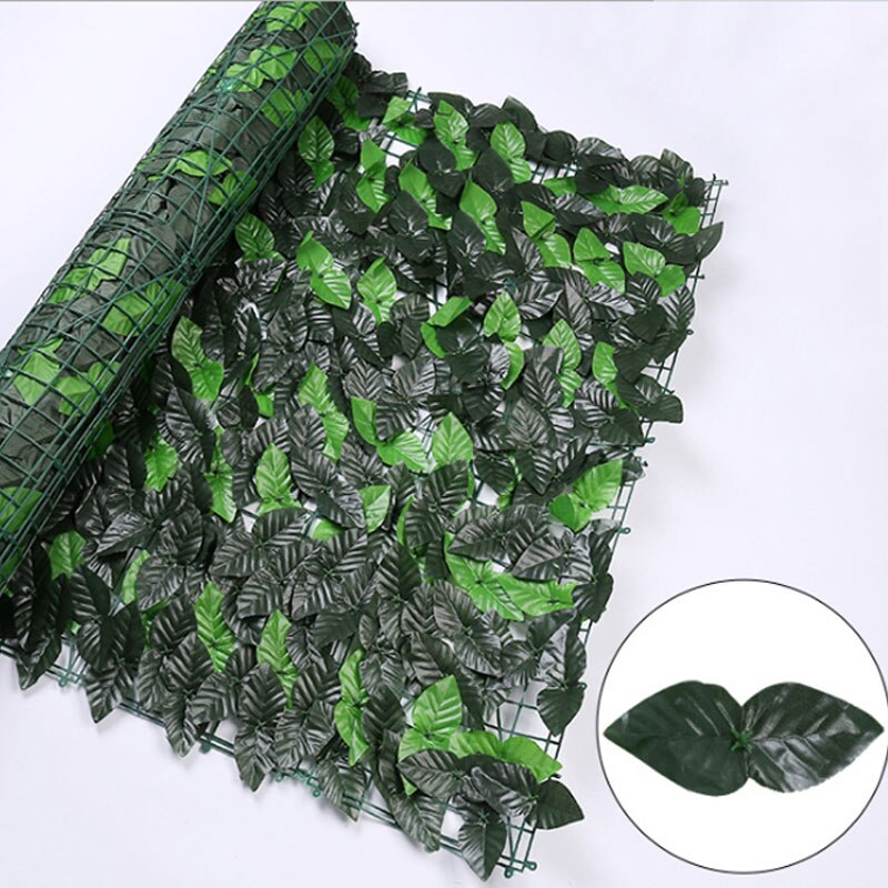 Green Artificial Leaf Screening Roll UV Fade Protected Privacy Wall Landscaping Garden Fence Balcony Fence Wall Screen Roll: C Style M