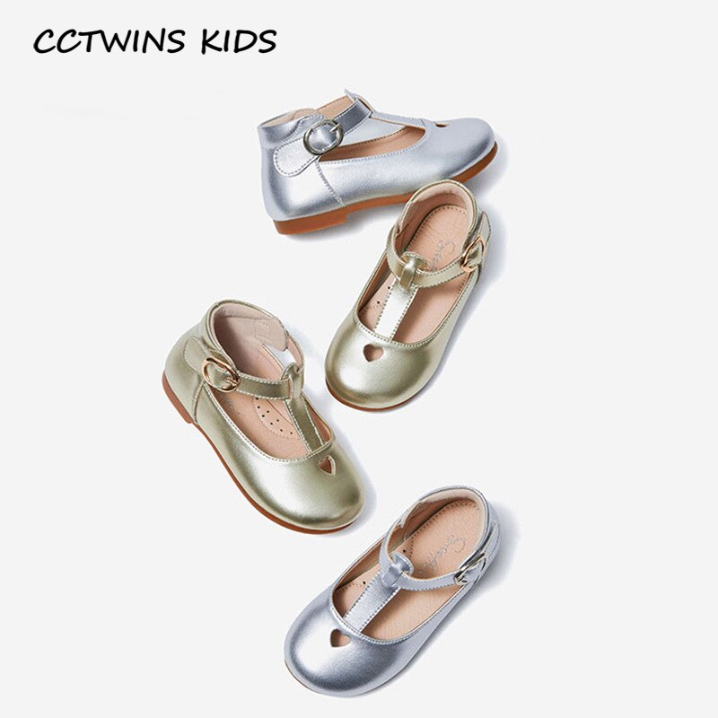 Cctwins børnesko forår børn guld festsko baby prinsesse flade piger mærke mary jane småbørn  gm2668