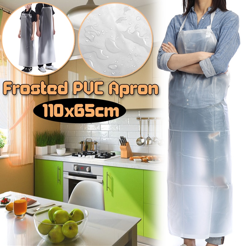 110X65cm PVC Chef apron Transparent waterproof apron oil-proof plastic apron oil and acid and alkali protection Kitchen Apron