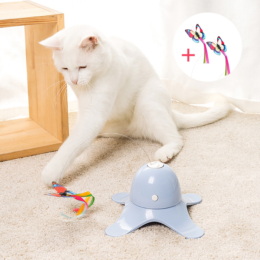 Electric Cat Teaser Toy Smart Spinning Automatic Interactive Funny Stick Training Amusement Interesting Kitten Toys Supplies