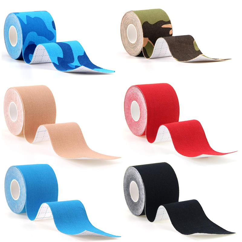 10 rullar 5cm*5m terapeutisk sport kinesiologitejp vattentät elastisk muskeltejp för tyngdlyftning axel knä armbåge ankel