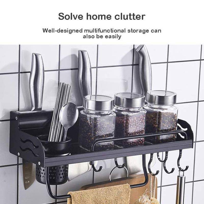 YUJIE 304 stainless steel 304 stainless steel kitchen rack,wall-mounted knife rack black JYM1033