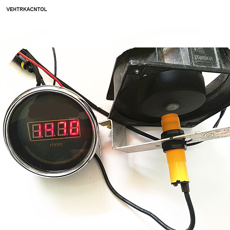 Tacómetro de inducción magnética para excavadora diésel, tacómetro de 12v y 24v, medidor de hora, medidor de RPM, con Sensor, para barco, coche y camión,