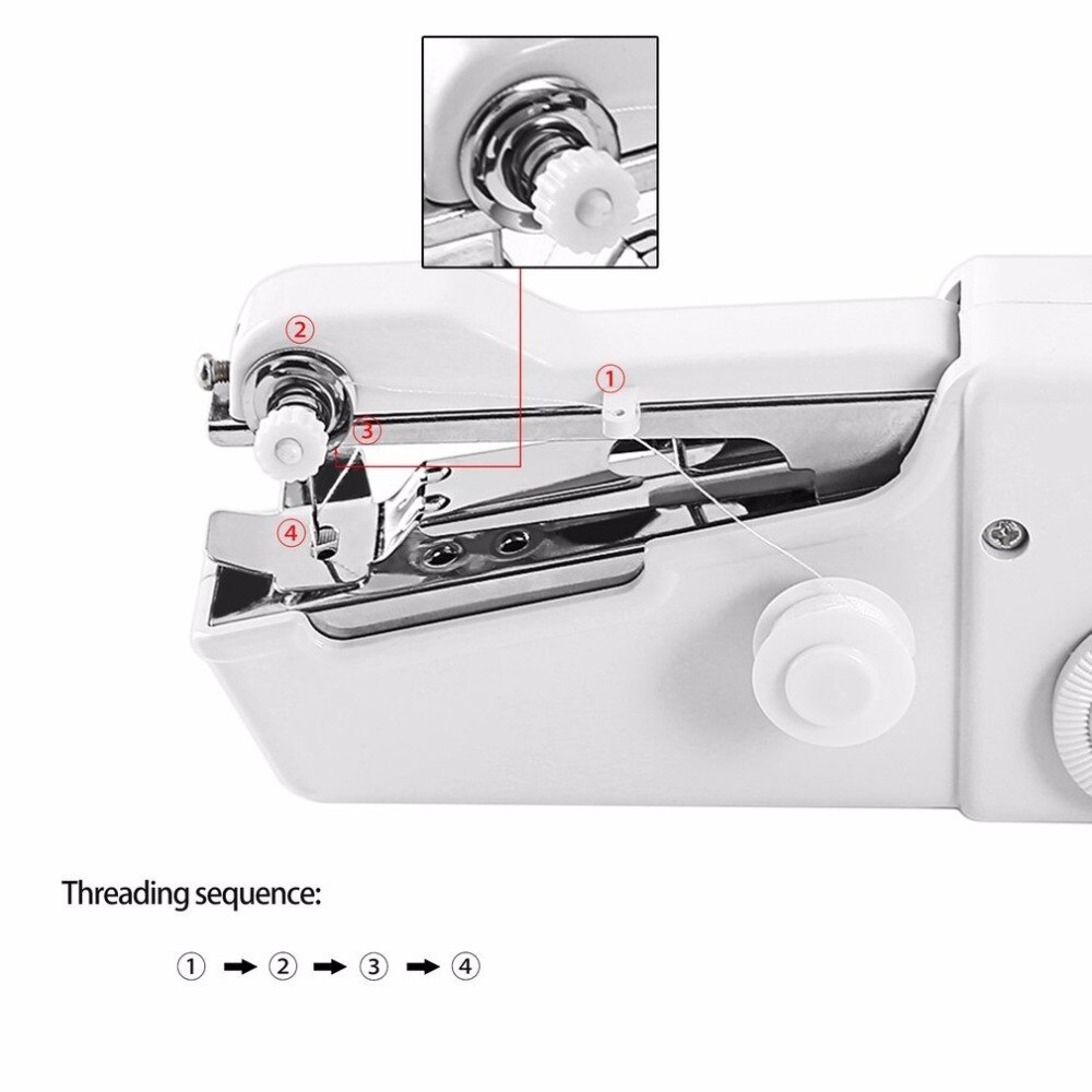 Mini Portable Electric Handheld Sewing Machine Battery Powered Easy Stitch Clothes Sewing Tool For Travel Home Use