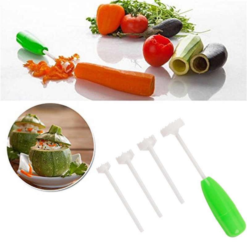 4 unids/set multifunción cortador espiral de verduras herramienta de llenado de carne cortador de berenjena de tomate herramienta de cocina