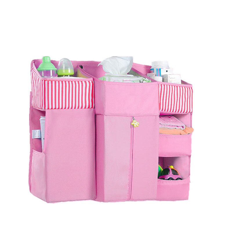 Baby Nacht Lagerung Tasche Baby Taschen Bett Hängen Tasche Krippe Organizer Spielzeug Windel Tasche Für Krippe Bettwäsche Bett: Rosa