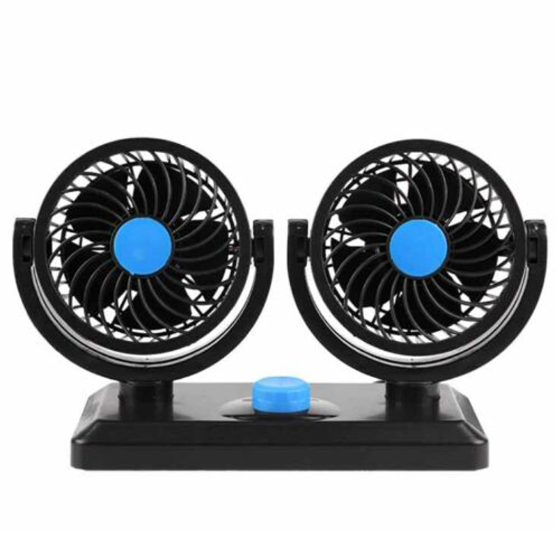 12 v auto bil oscillerande skåpbil bil dubbel fläkt instrumentbräda kylare luftkonditionering ventilationsfläkt dubbelt huvud blå biltillbehör