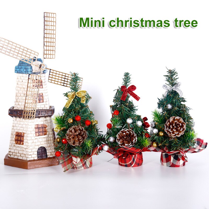 Mini Kunstmatige Kerstboom Met Ornamenten Decoraties Tafelblad Kerstboom Voor Kantoor Thuis Bureau Tb