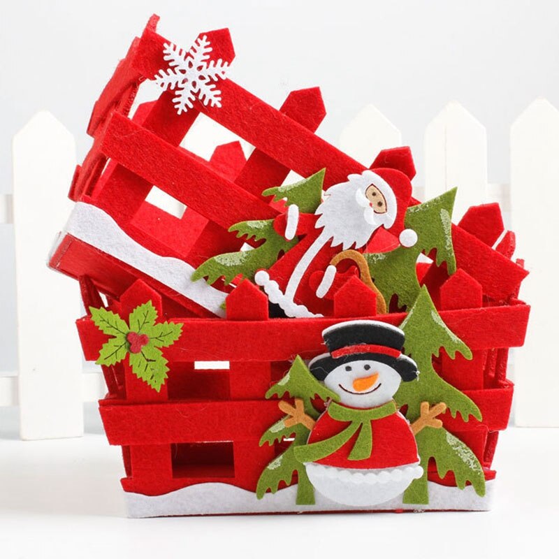 2Pcs Christmas Candy Fruits Storage Basket Container Box Home Decor Christmas Candy Storage Basket