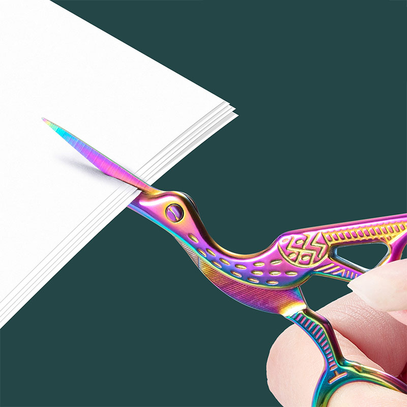 1 Uds. Tijeras antiguas de acero inoxidable coloridas, artesanía clásica europea, tijeras para manualidades de costura, herramientas de joyería DIY,