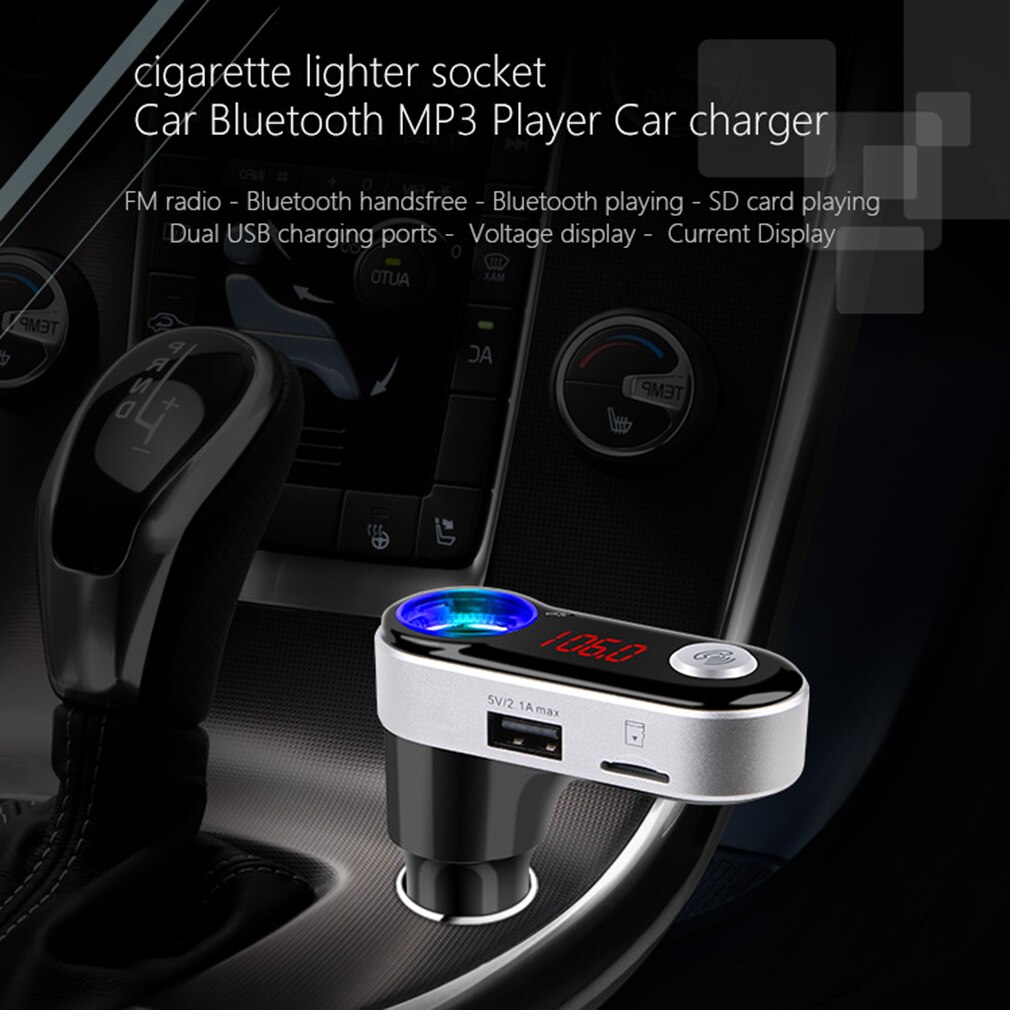 5V/2.1A Multifunctionele 4-In-1 Auto Bc Fm-zender Met Usb Flash Drives/Tf muziekspeler Usb Autolader