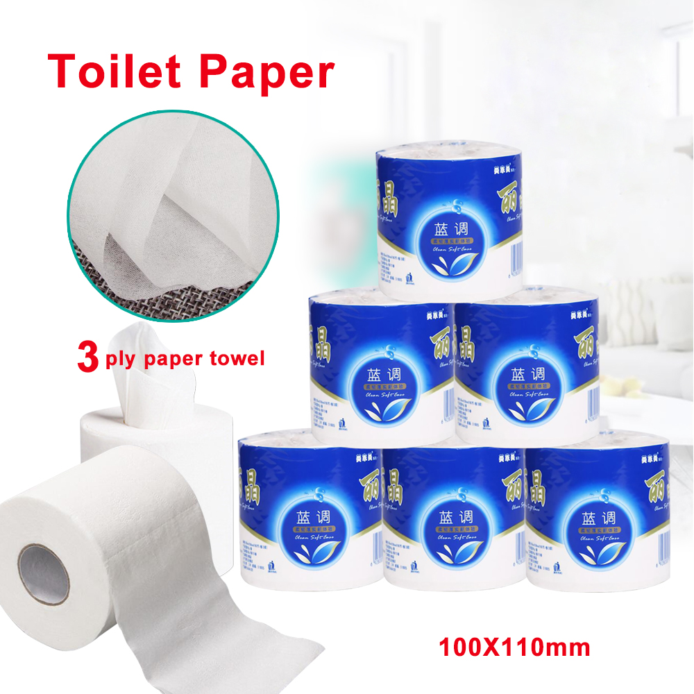 Toiletpapier Bulk Rollen Bad Tissue Badkamer Witte Zachte 3 Ply/110G Roll