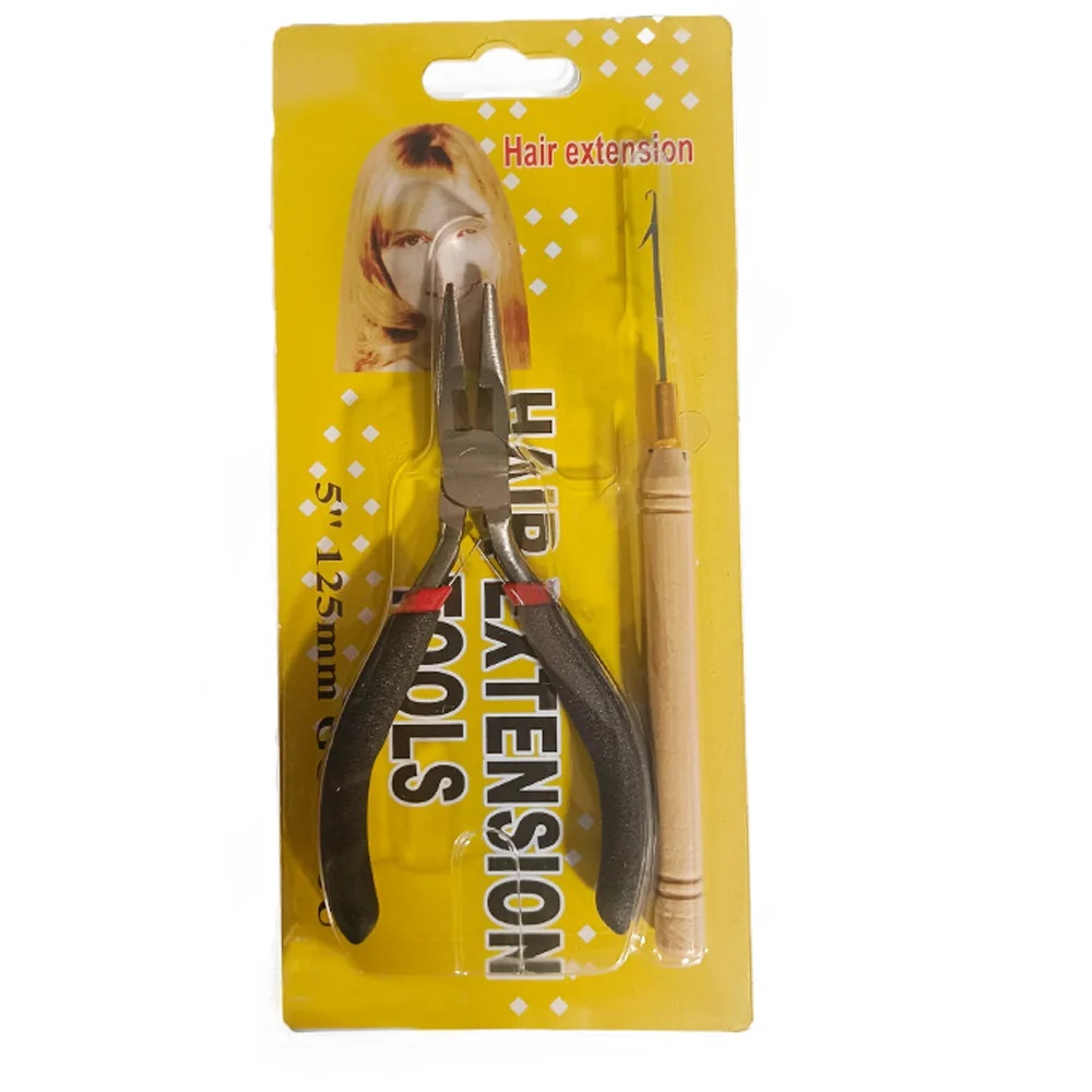 Silicone Clip Extension Hair Tool Kit Hair Extension Installation Tools Hair Weave Set Hair Extension Tool Kit Hair Weave Instal: Red