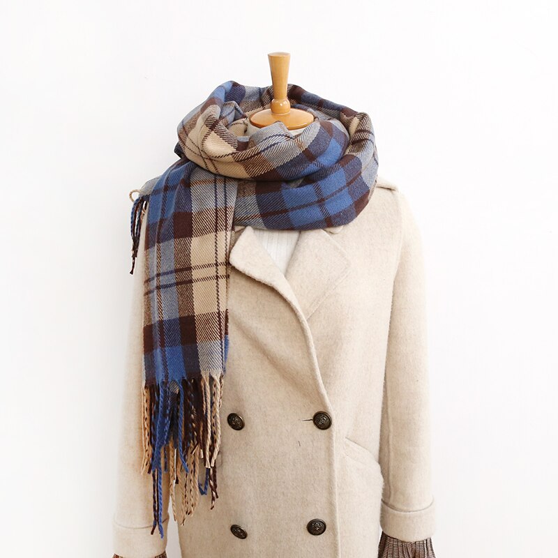 2020 nowy klasyczny szalik markowy szkocka krata mężczyźni i kobiety zimowy szalik ciepły szalik moda szalik na co dzień imitacja kaszmiru: 10