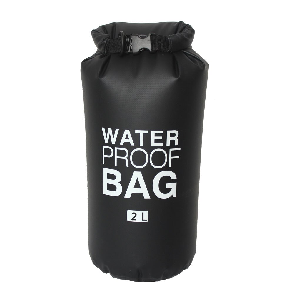 MARJAQE Camping hiking PVC waterbag waterproof bag Camping Dry Bags Outdoor Traveling Ultralight Rafting Bag waterproof box 2L: black 2L