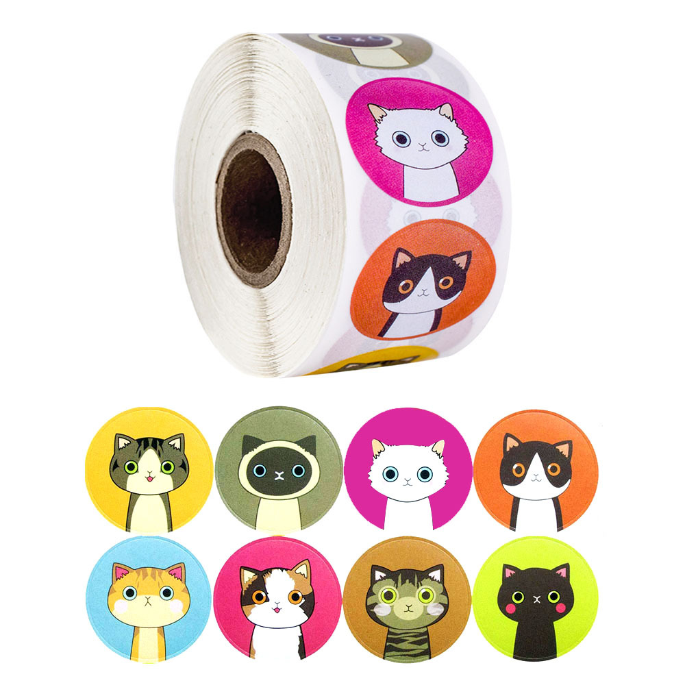 500pcs/roll Reward Stickers Encouragement Sticker Teacher Stickers Good Job Cute Kawaii Cartoon Animals for Kids for Children