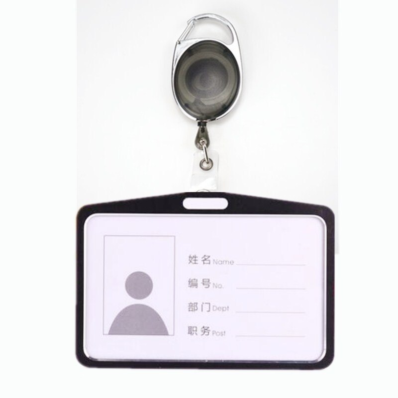 ID Badge Holder Card Set with Retractable Pull Badge Reel Clip School Supplies: N0.3