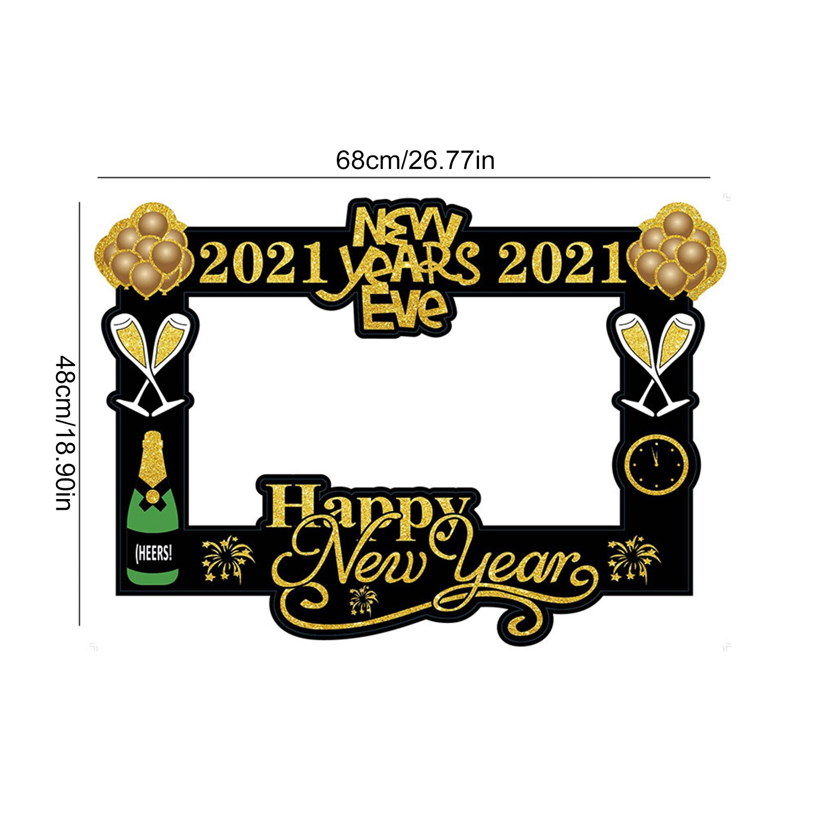 Gelukkig Nieuwjaar Papier Photo Booth Frame Jaar Eve Party Decoratie Photo Booth Props Kerst Decoraties Voor Huis noel