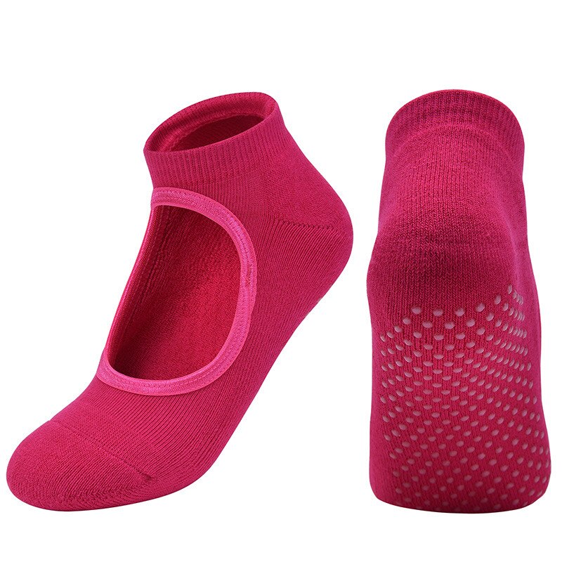 Kvinder anti fem fingre slip bandage sport yoga sokker dame ventilation sport pilates ballet sokker dansesok: Rød / Eur 35-40 us 4.5-8.5