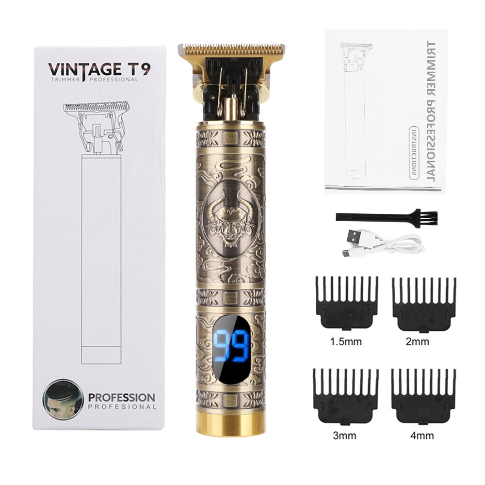 LCD Hair Clipper Barber Hair Trimer For Men Beard Shaver Recharge Cordless Hair Cutting Machine Baldhead Hair Razor: Clipper 9