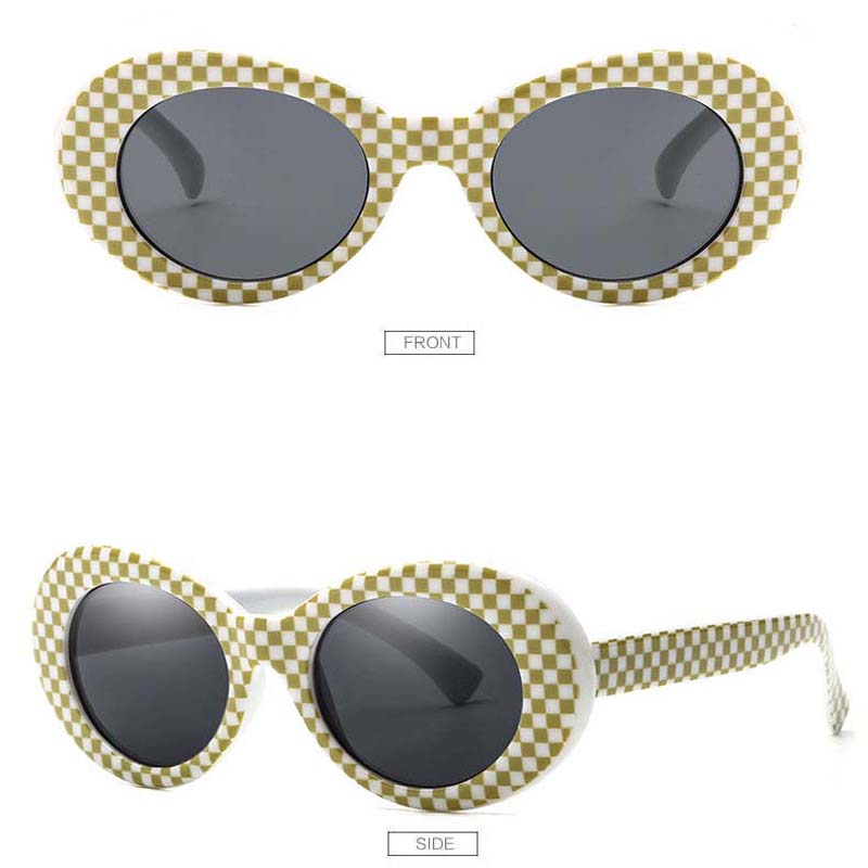Frauen Schlagkraft Brille Gläser Männer Sonnenbrille Weiblich Männlich Oval Sonnenbrille Schwarz Weiß verrotten Brillen UV400: Grün Netz Rahmen