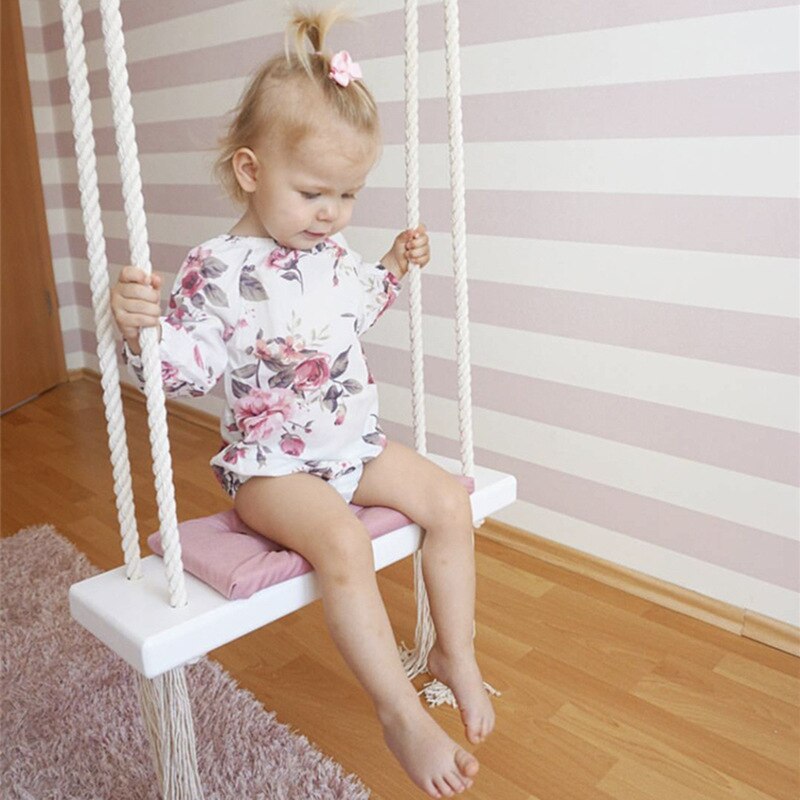 JOYLIVE INS-Columpio de estilo nórdico para interiores, silla mecedora colgante de techo para decoración de habitación de niños,