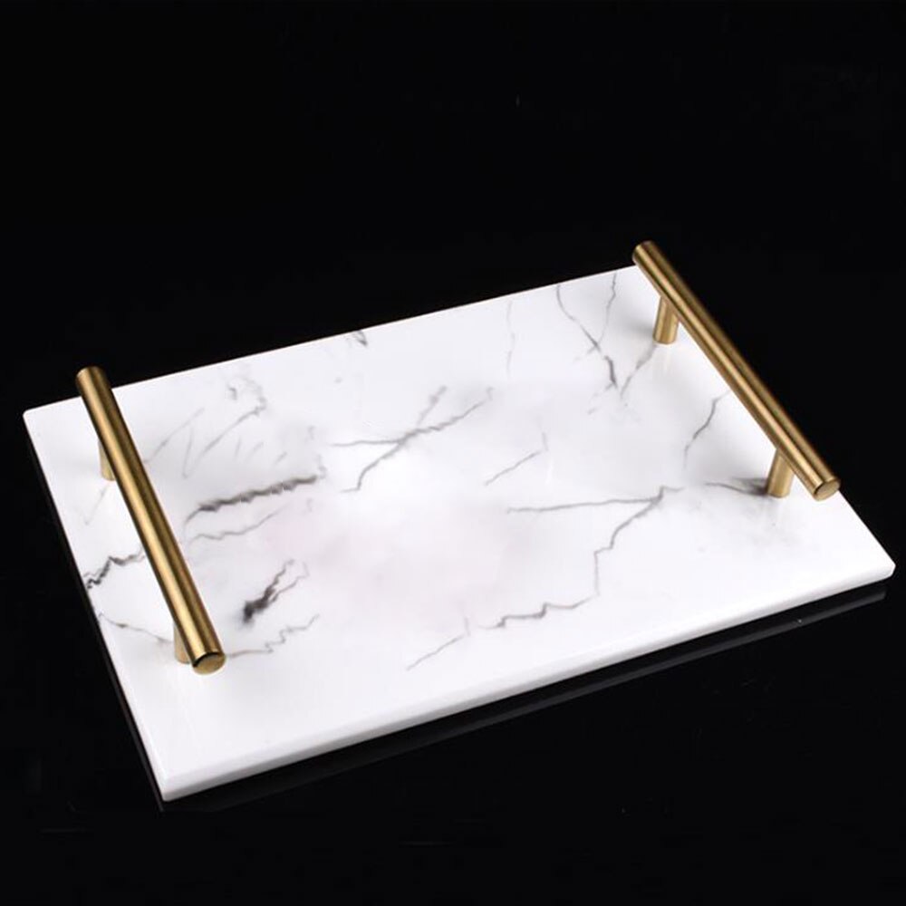 nordycki imitacja marmuru tekstury żywicy płyta łazienka taca prostokątna biżuteria patera wystrój łazienki
