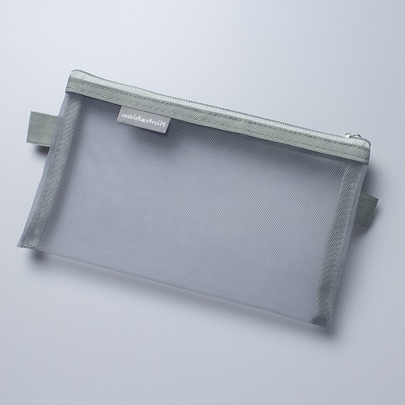 1pcs Simple Transparent Mesh Pencil Case School Supplies Colour Pen Box Office Student Pencil Cases Nylon: 333