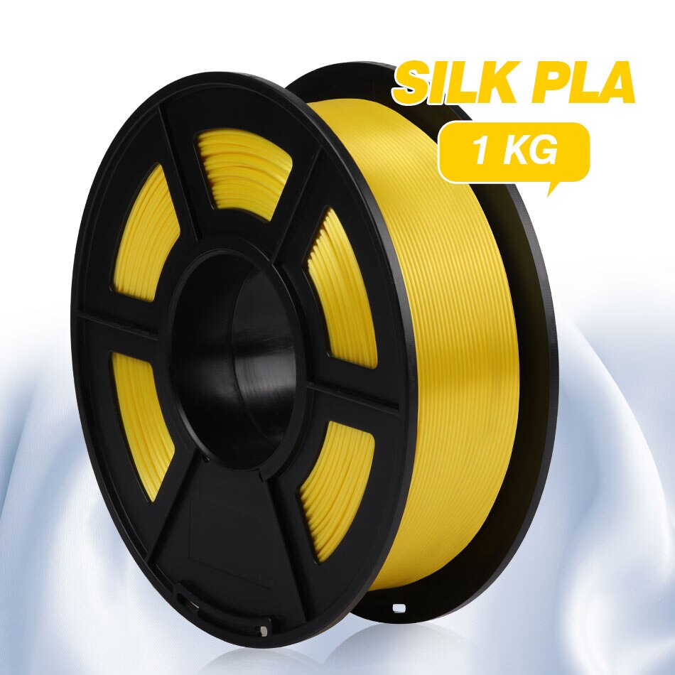 SUNLU Filament PLA Plus 1.75MM 1KG Silk PLA 3d Filament For 3d Printer Supplies Neat Winding Printing No Tangle: Silk Yellow