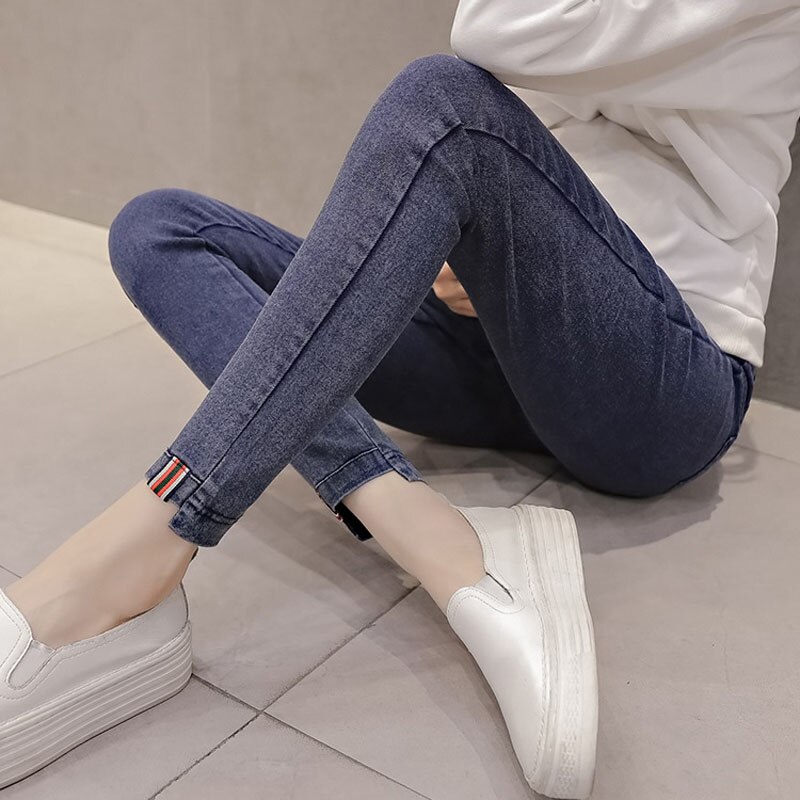 Dünne Mutterschaft Jeans Kleidung Für Schwangerschaft Schwangere Frauen Stretch Denim Hosen Leggings Mama Kleidung Hosen 2022 Frühjahr Neue: 01 blue / XL