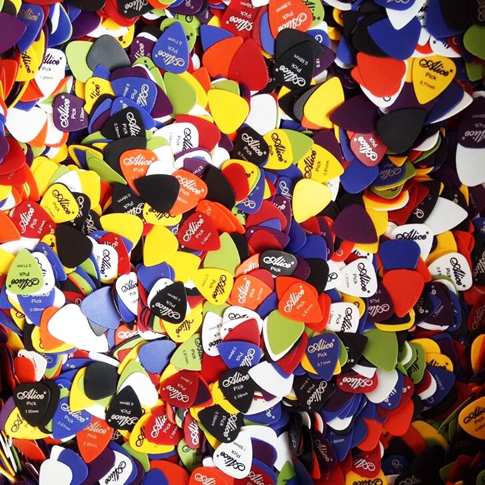 Gitaarplectrums 40 stuks/doos alice akoestische elektrische basgitaar plectrum mediator gitaar muziekinstrument dikte mix 0.58-1.5 gp28