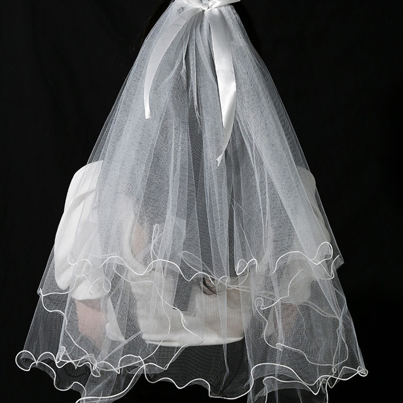 1 Uds. Velos de novia, pañuelo para la cabeza, velo blanco marfil, decoración para de cumpleaños y boda, accesorios para el cabello para cena de compromiso y despedida de soltera