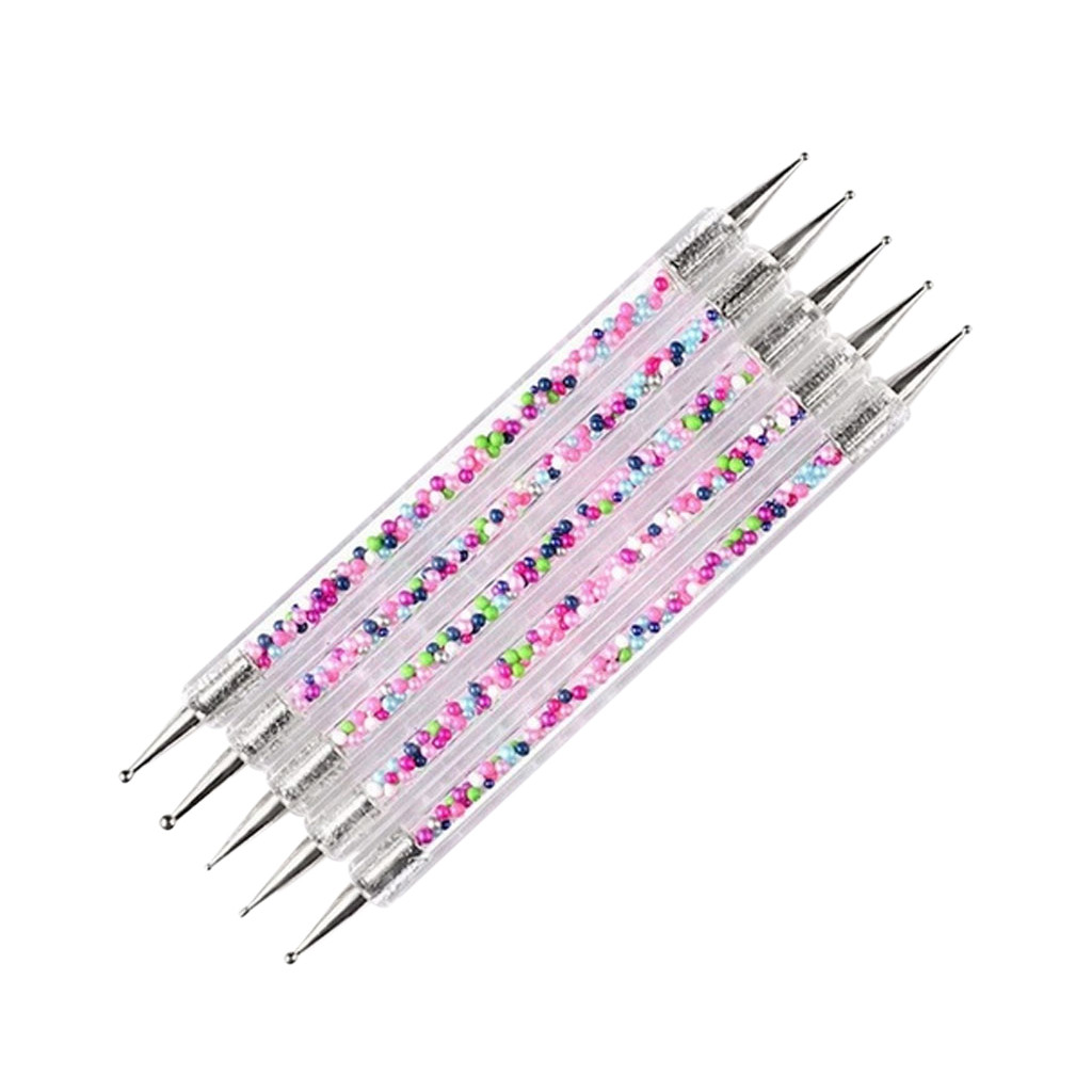 5Pcs/Set Nail Art Pencil Manicure Tools Swirl Marbleizing Steel Double-head Nails Art Dotting Pen 1029